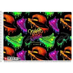 Альбом для малювання Школярик Спортивна тематика - кольорові кросівки каски для хлопчика та дівчаток 30 аркушів (PB-SC-030-512)