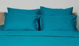 Набір наволочок Moon&Star Satin Stripe Turkish Blue 70х70 см 2 шт