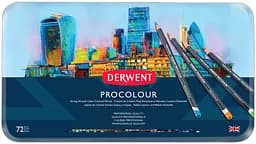 Набор цветных карандашей Procolour 72 цвета металл Derwent