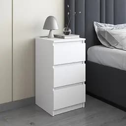 Тумба приліжкова Vays, в спальню, сучасна, 3 шухляди, без ручок R-30