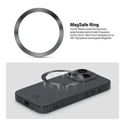 Чехол-накладка для Apple iPhone 12 Pro Max, Replica MagSafe, черный, противоударный защитный чехол с магнитным кольцом MagSafe, защита всего корпуса, TPU+PC, зеркальный, выступающий бортик вокруг экрана, ArmorStandart (ARM76178) - мініатюра 4