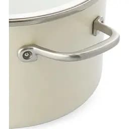 Каструля з кришкою KitchenAid Steel Core 24 см мигдальний крем (CC003269-001) - мініатюра 4