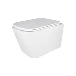 Унітаз підвісний Qtap Crow безобідковий з сідінням Soft-close QT05335171W, Білий - мініатюра 3