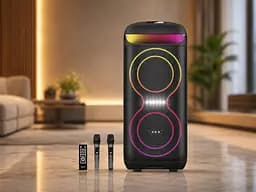 Портативна акустика ZXX-5505 / Переносна колонка LED-підсвічуванням USB / TF / FM / BT / AUX та мікрофоном / Bluetooth колонка