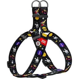 Шлея для собак Waudog Nylon з QR паспортом, малюнок "NASA", пластиковий фастекс, XL