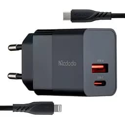 Мережевий зарядний пристрій McDodo Hydrogen Series 20W Charger with C to L 1.2m Cable Set ( EU plug ) CH-1952 Чорний