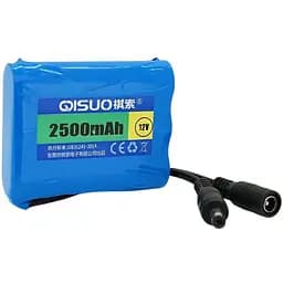 Аккумулятор QiSuo QS12025 литиевый для техники роутера 12V 2.5Ah с элементами Li-ion 18650 DC5.5x2.1