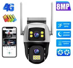 Вулична 4G камера SC11  8Мп 2 об'єктиви підтримка SIM-карт віддалений перегляд сигналізація обертання