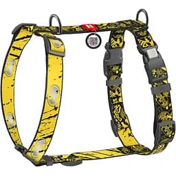 Шлея для собак анатомічна H-подібна Waudog Nylon з QR-паспортом Бетмен Ескіз р.XL (346-1081)