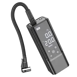Портативний повітряний насос HOCO ZP7, до 10 атм, вбудований акумулятор 5000mAh, ліхтарик, Black, Box