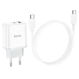 Зарядний адаптер Hoco C105A 20W Type-C і USB зі швидким заряджанням і LED-підсвіткою - мініатюра 5