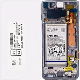 Дисплей Samsung G973 Galaxy S10 чорний, Amoled, оригінал, сервісне пакування, з рамкою, Prism Black, GH82-18841A, з акумулятором