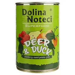 Влажный корм для собак Dolina Noteci Superfood с мясом оленя и утки 400 г