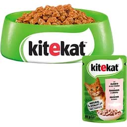 Вологий корм для котів Kitekat з лососем в соусі 2.38 кг (28 шт. х 85 г) - мініатюра 4