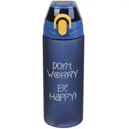 Пляшка для води LaPrida Синій 600 мл Soft Touch замок на кришці з трубочкою (67-2779)