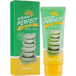 Сонцезахисний крем із алое FarmStay Aloevera Perfect Sun Cream SPF50+ PA+++, 70 мл - мініатюра 2