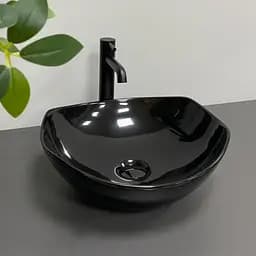 Умивальник VBI Ronta black glossy накладний VBI-017301, Чорний - мініатюра 3
