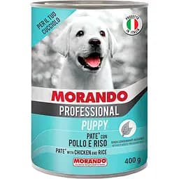 Консервований корм для цуценят Morando Professional паштет з куркою та рисом 400 г