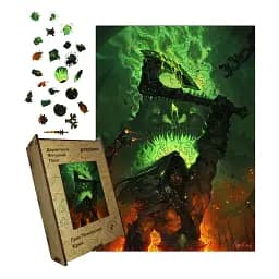 Деревянный фигурный пазл Грим Орк, А3, Деревянная коробка 200 элементов