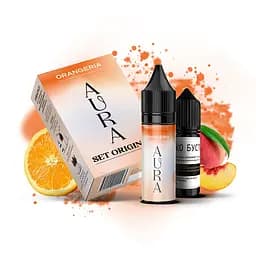 Набір компонентів для самозамісу сольової заправки Aura 15 мл Orangeria Апельсин Персик, 0-50 мг (17190)