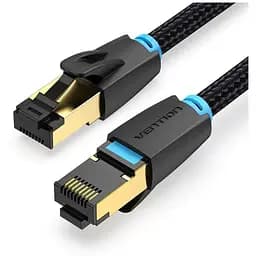 Патч-корд 0.5м, S/FTP cat 8 RJ-45 COPPER black Vention (IKGBD)