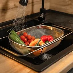 Друшляк-сито на раковину для миття продуктів 36*25*10.5 см Zhongjing HP-19-18-L - мініатюра 7