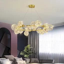 Круглий світильник на 9 плафонів у скандинавському стилі Line.F K 08/9 SGD