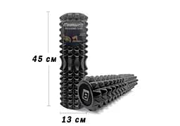 Масажний ролик EasyFit Solid Grid Roller 45 см v.2.2s чорний - мініатюра 2