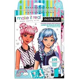 Набор для творчества Make it Real Блокнот с трафаретами Модная вечеринка (MR3205)