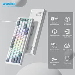 Ігрова механічна клавіатура Womier VK66 Pro / Дротове підключення / Womier POM Series Switches / Grey - мініатюра 4