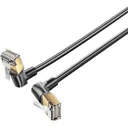 Патч-корд 1м STP cat 8 RJ-45 90° corner black Vention (IKLBF)