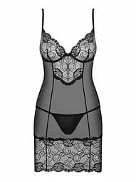 Комплект белья Obsessive Alluria S/M (черный)