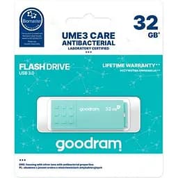 USB флеш накопичувач Goodram 32GB UME3 Care Green USB 3.2 (UME3-0320CRR11) - мініатюра 3