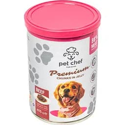 Влажный корм для взрослых собак Pet Chef Кусочки в желе с говядиной 415 г