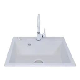 Кухонна мийка Adamant PRIZMA біла 590x495x200 мм, без крила 59 см - мініатюра 2