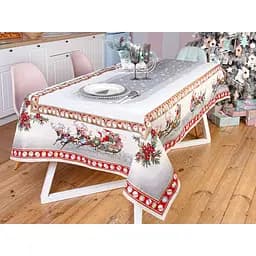 Скатертина Lefard Home Textile гобеленова новорічна з люрексом 140х140 см (716-001) - мініатюра 2