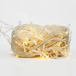 Новогодняя гирлянда комнатная нить GarlandoPro 16 м 160 LED белый провод Желтый свет W160LED16MWY