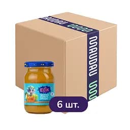 Набор фруктового пюре Elfik Magic Яблоко-тыква-груша стеклобанка 1020 г (6 шт. х 170 г)