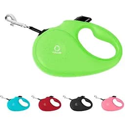 Поводок-рулетка Collar для собак, размер M, 25 кг, 5 м, светоотражающая лента, салатовый