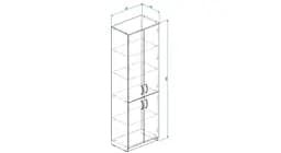 Шафа Анжело Ferrum-decor на 5 полиць з 4 дверима 1900x600x380 ДСП Біла 16 мм (FRD-105001) - мініатюра 4