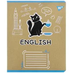 Тетрадь Yes Английский Язык Black cat для записей А5, 48 листов светло-коричневый (767478)