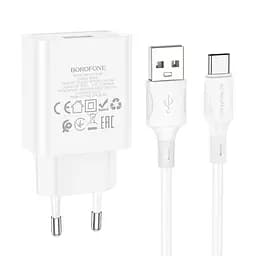 Блок живлення та кабель Borofone BA74A Aspirer single port charger set Type-C білі - мініатюра 2