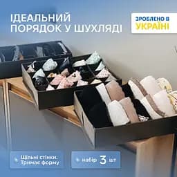 Комплект органайзерів ORGANIZE  для нижньої білизни 3 шт (сірий)