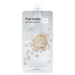 Нічна маска для обличчя з екстрактом перлів Missha Pure Source Pocket Pack Pearl, 10 мл