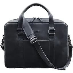 Шкіряна сумка для ноутбука та документів синя Crazy Horse