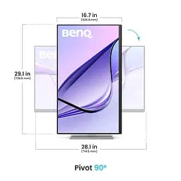 TFT 31.5" BenQ MA320UP, IPS, 4K, 2хHDMI, USB-C, HAS, Pivot, кол., сріблясто-сірий - мініатюра 4