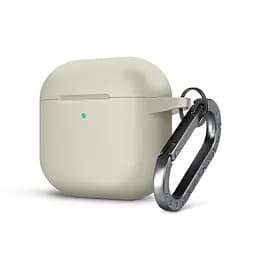 Силіконовий чохол для навушників Apple AirPods 4, Hang Case, бежевий, ультратонкий захисний кейс товщиною 2 мм, захист від подряпин, пилу та ударів, компактний, з карабіном для кріплення, ArmorStandart (ARM81279)