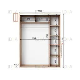 Шафа-купе Idea серія 5 160 x 60 x 210 см Дуб сонома - мініатюра 2