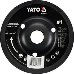 Диск-фреза шлифовальный Yato шероховатость №1 по дереву, краске, шпатлевке и алюминию 125 x 22.2 мм (YT-59167)