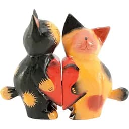 Кішки пара з сердечком дерево 15х11х4,5 см